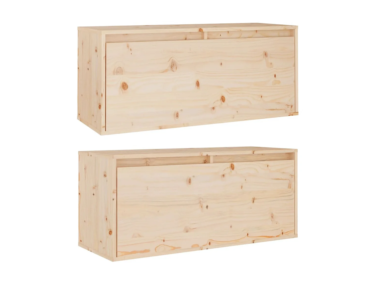Armoires murales 2 pcs 80x30x35 Bois de pin massif