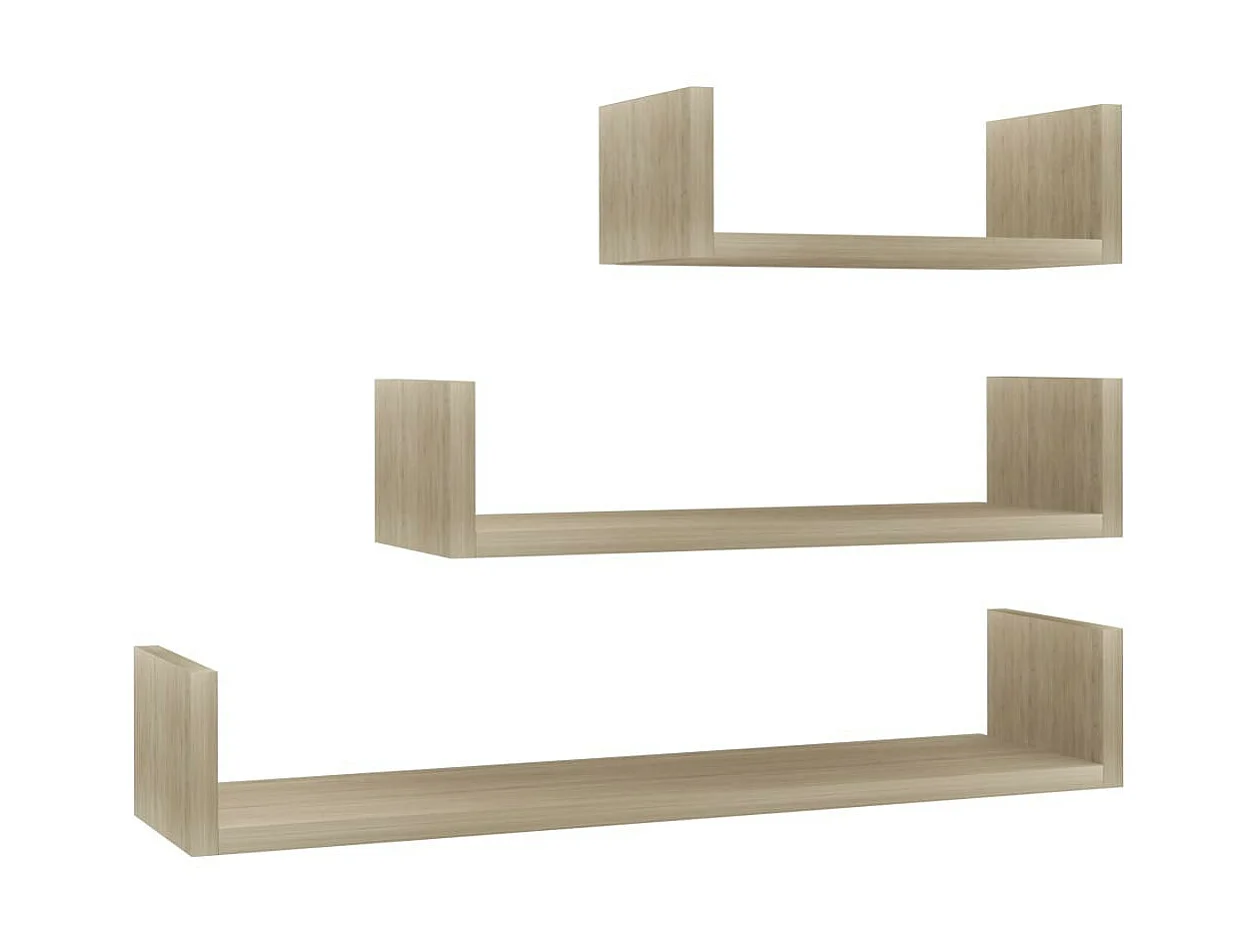 Étagères murales 3 pcs Chêne sonoma