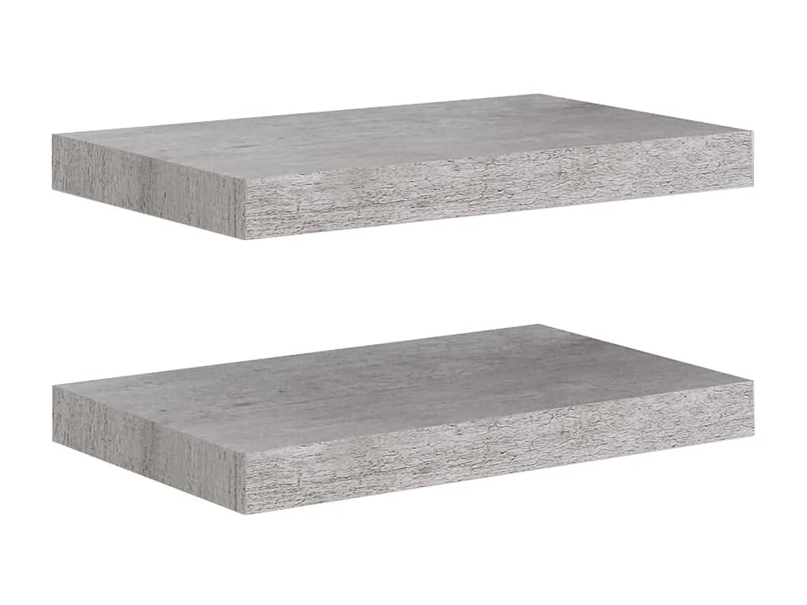 Étagères murales flottantes 2 pcs Gris béton 40x23x3,8 MDF