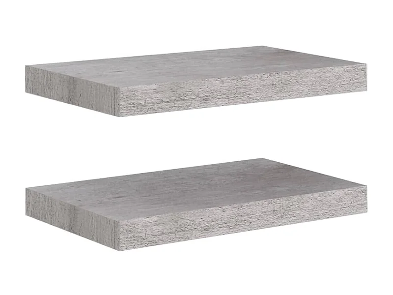 Étagères murales flottantes 2 pcs Gris béton 40x23x3,8 MDF