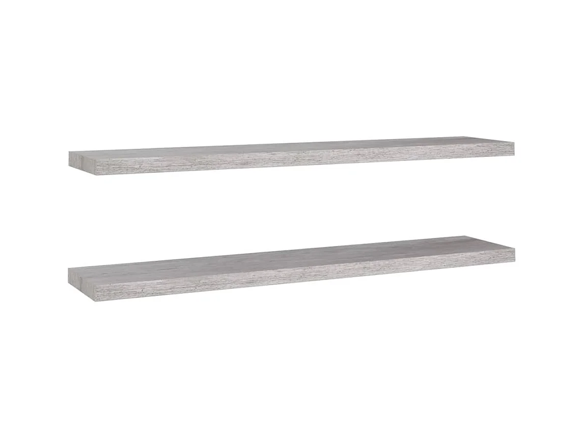 Étagères murales flottantes 2 pcs Gris béton 120x23,5x3,8 MDF