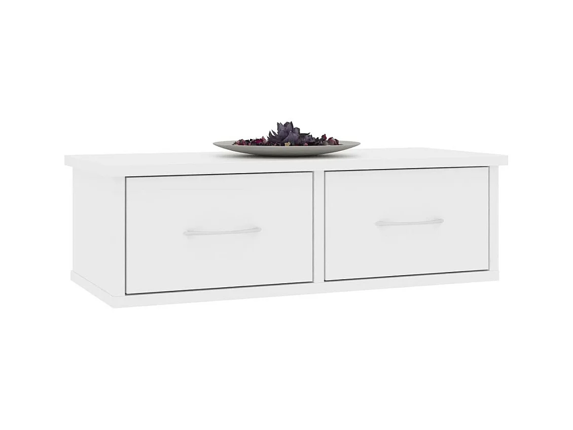 Étagère murale avec tiroirs Blanc 60x26x18,5
