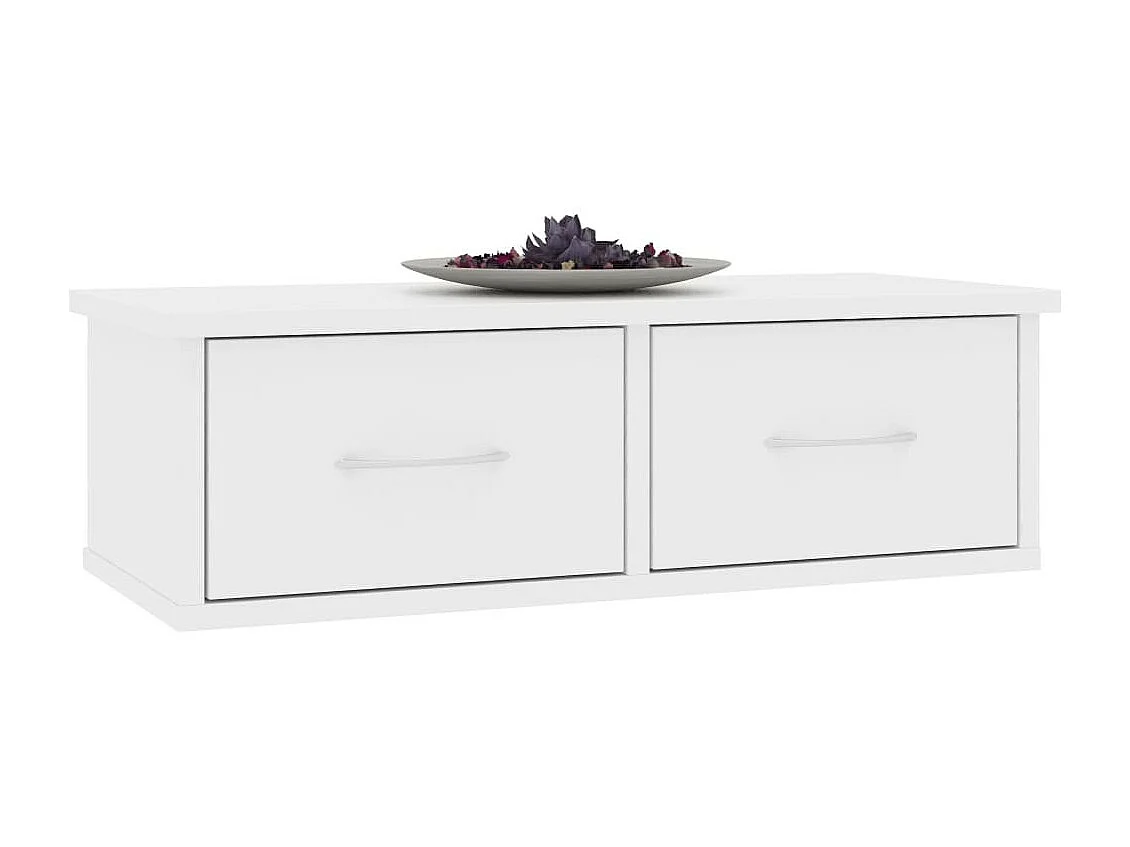 Étagère murale avec tiroirs Blanc 60x26x18,5