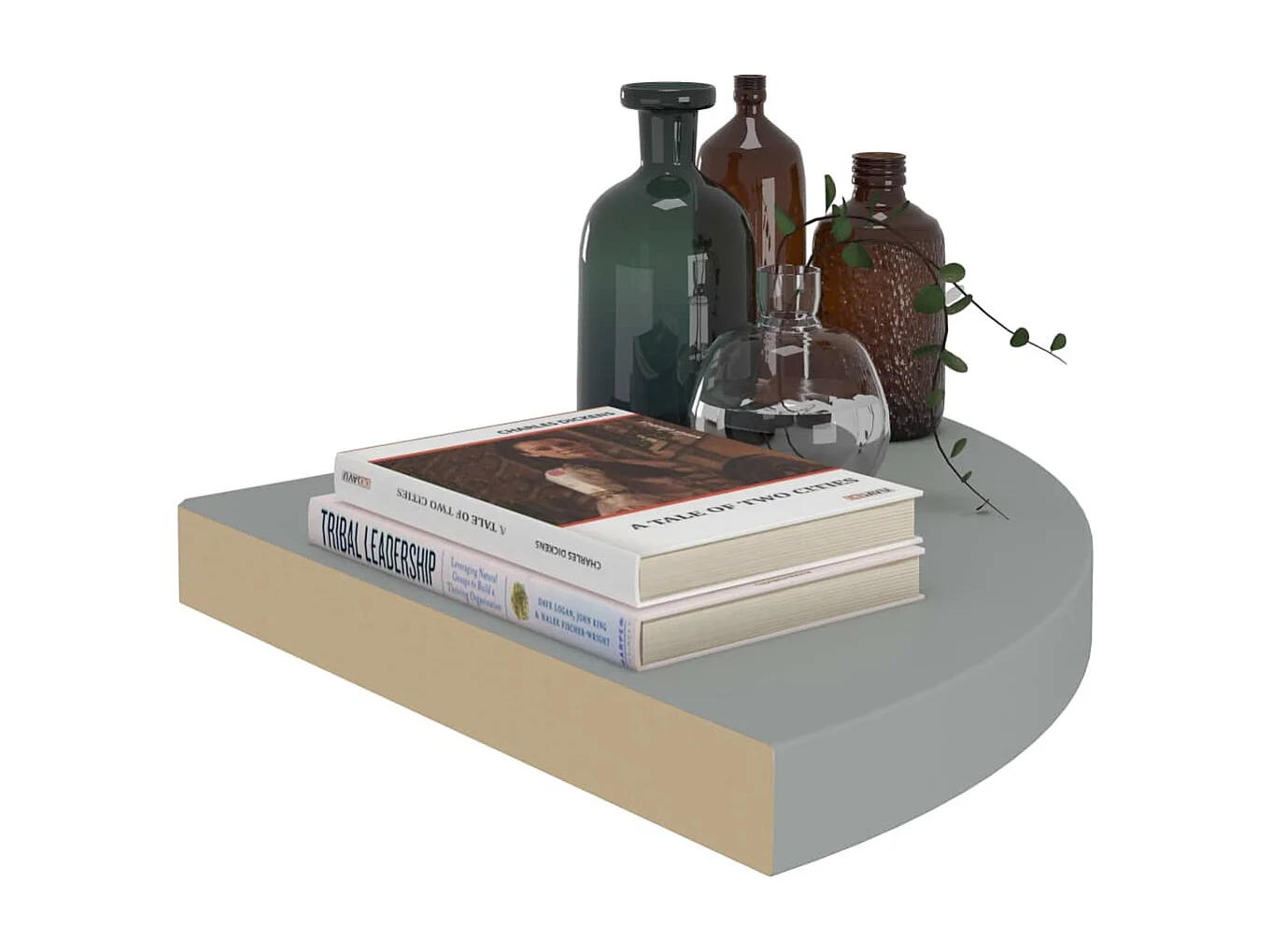 Étagères d'angle flottantes 4 pcs Gris 35x35x3,8 MDF