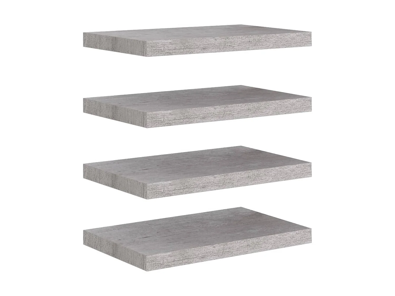 Étagères murales flottantes 4 pcs Gris béton 50x23x3,8 MDF