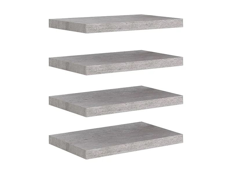 Étagères murales flottantes 4 pcs Gris béton 50x23x3,8 MDF