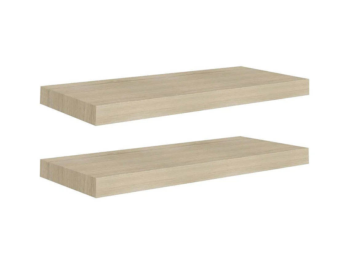 Étagères murales flottantes 2 pcs Chêne 60x23,5x3,8 MDF