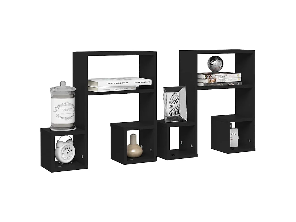 Étagères murales 2 pcs Noir 50x15x50 2