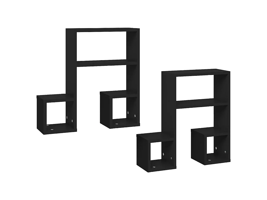 Étagères murales 2 pcs Noir 50x15x50 2