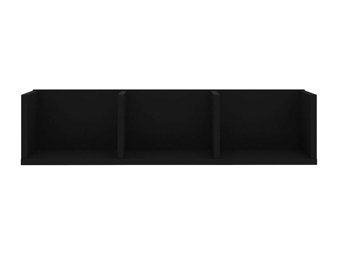 Étagère murale à CD Noir 75x18x18