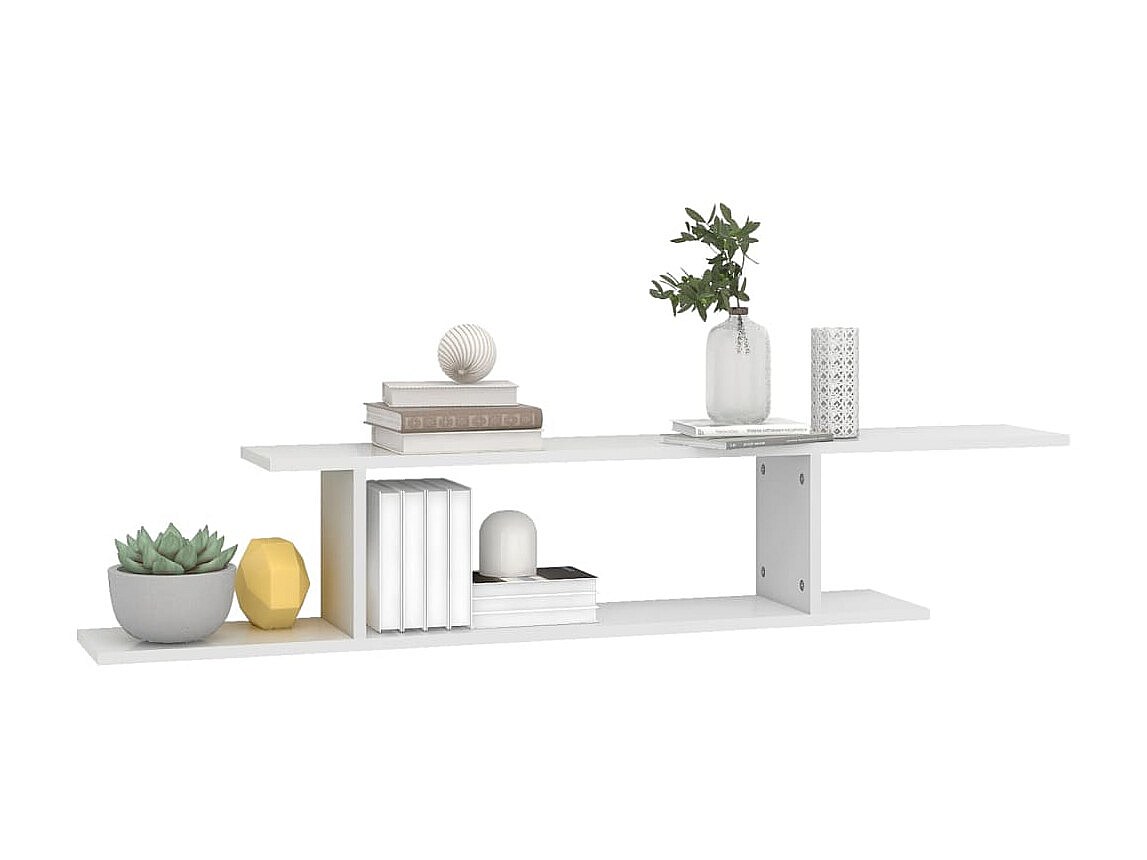 Étagère TV Murale Noir 125x18x23cm - En Panneau De Bois, Support Pour Déco Et Équipements