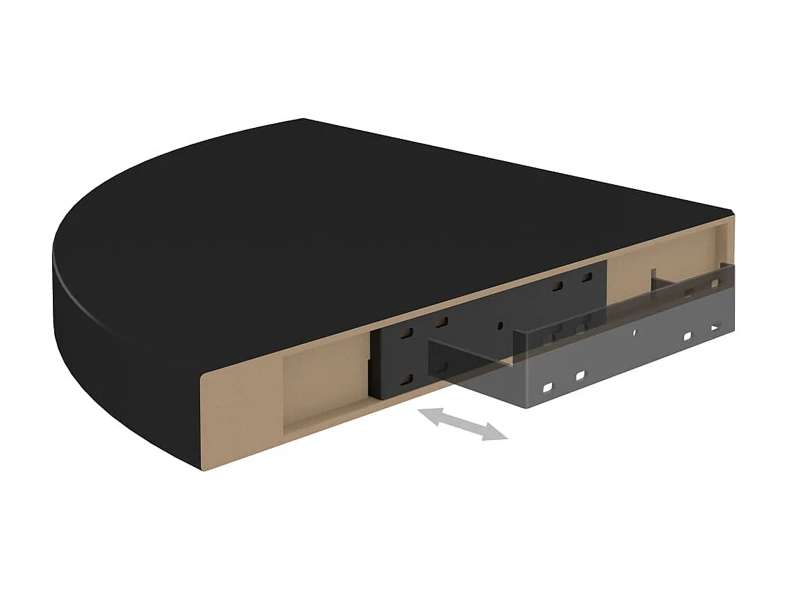 Étagère d'angle flottante Noir 35x35x3,8 MDF