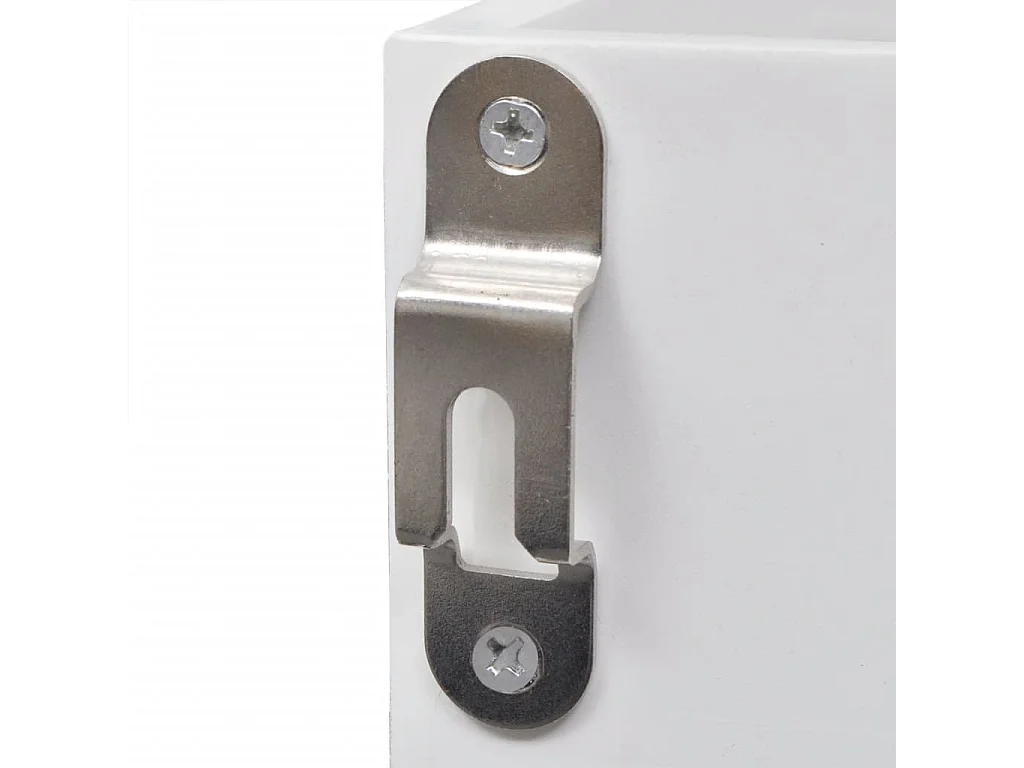 Vitrine murale avec étagère de Livre - DVD - Verre en MDF Blanc