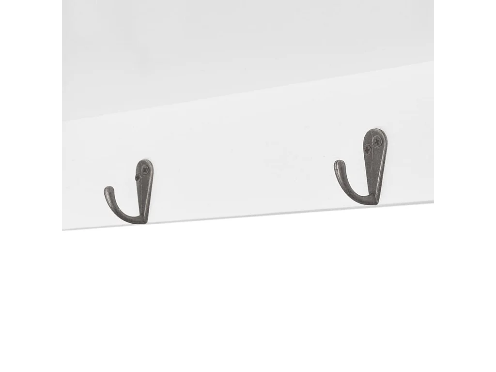 Vitrine murale avec étagère de Livre - DVD - Verre en MDF Blanc