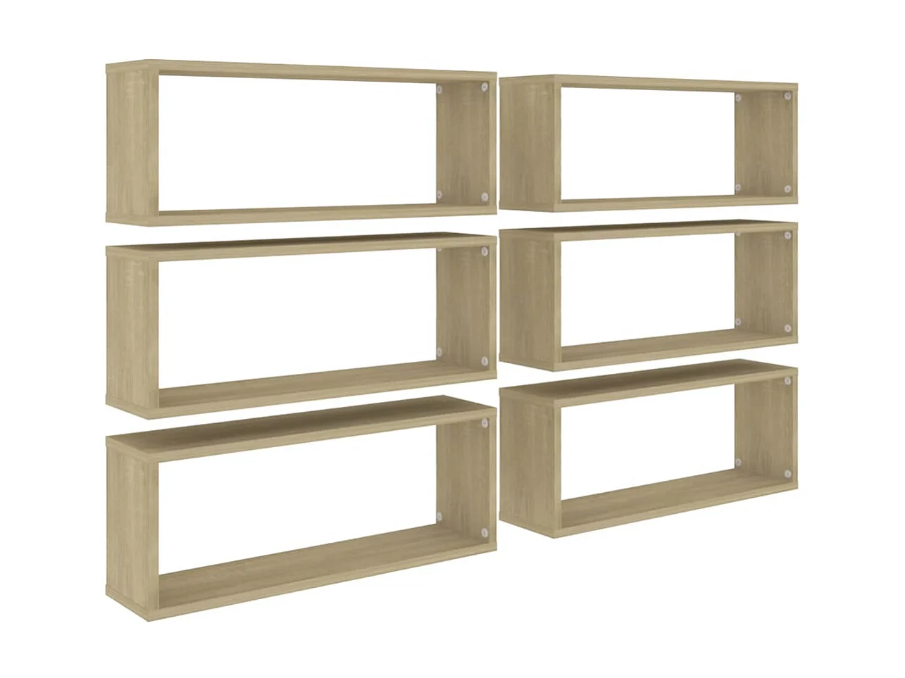 Étagères cube murales 6 pcs Chêne sonoma 60x15x23