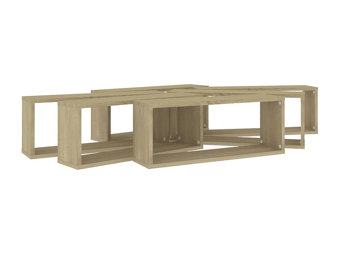 Étagères cube murales 6 pcs Chêne sonoma 60x15x23