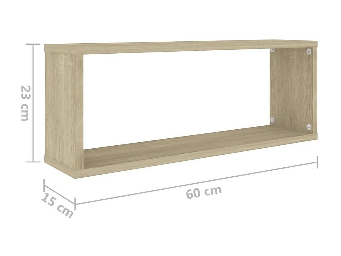 Étagères cube murales 6 pcs Chêne sonoma 60x15x23