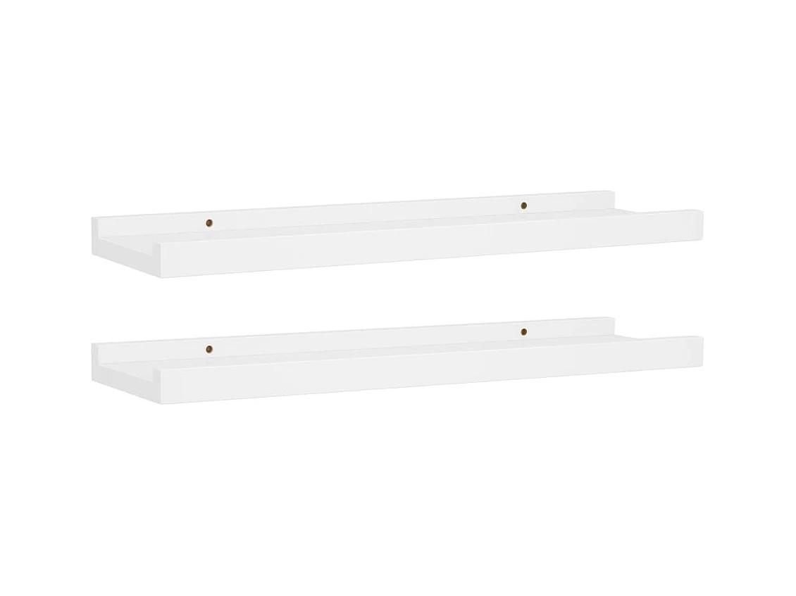 Étagères à rebord pour cadre photo 2 pcs Blanc 40x9x3 MDF