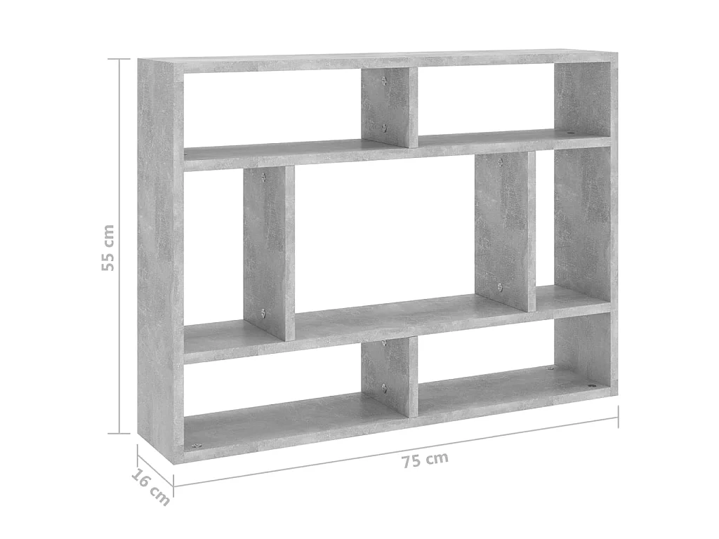Étagère murale Gris béton 75x16x55