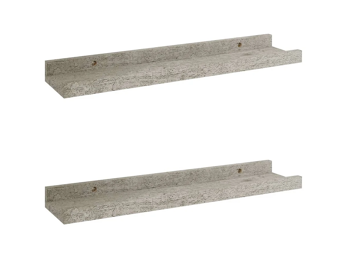 Étagères murales 2 pcs Gris béton 40x9x3
