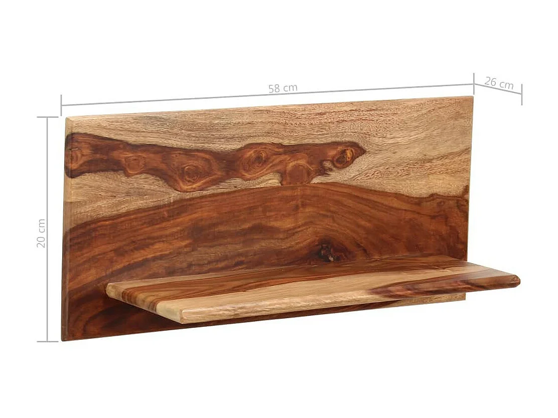 Étagères murales 2 pcs 58 x 26x20 Bois de Sesham massif