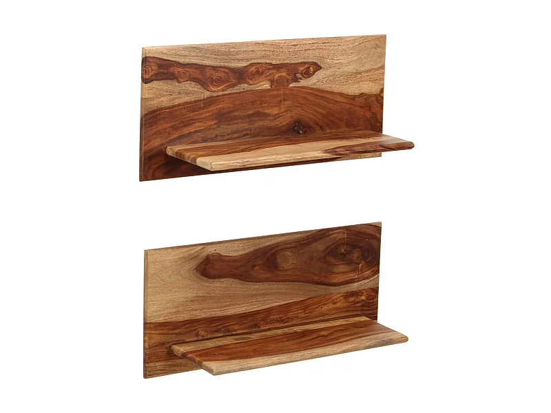 Étagères murales 2 pcs 58 x 26x20 Bois de Sesham massif
