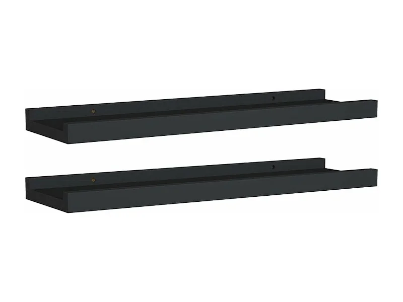 Étagères à rebord pour cadre photo 2 pcs Noir 40x9x3 MDF