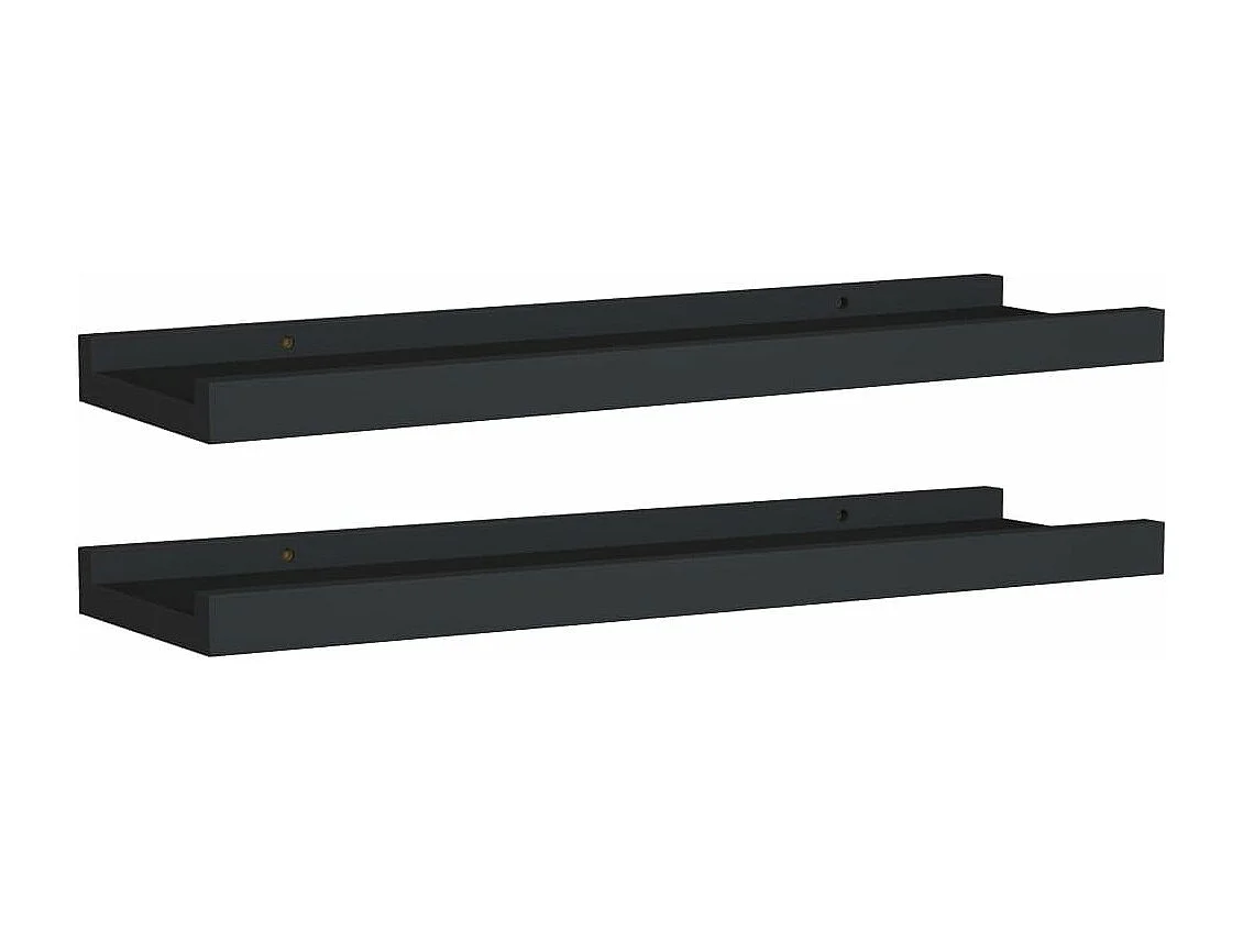 Étagères à rebord pour cadre photo 2 pcs Noir 40x9x3 MDF