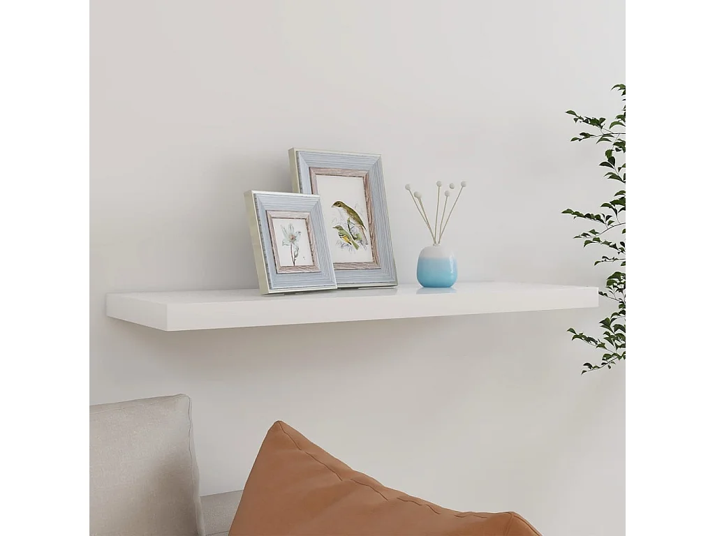 Étagère murale flottante Chêne et blanc 80x23,5x3,8 MDF