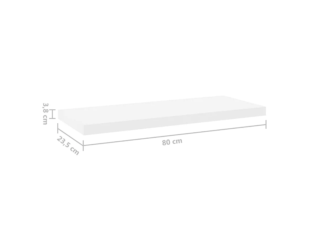 Étagère murale flottante Chêne et blanc 80x23,5x3,8 MDF