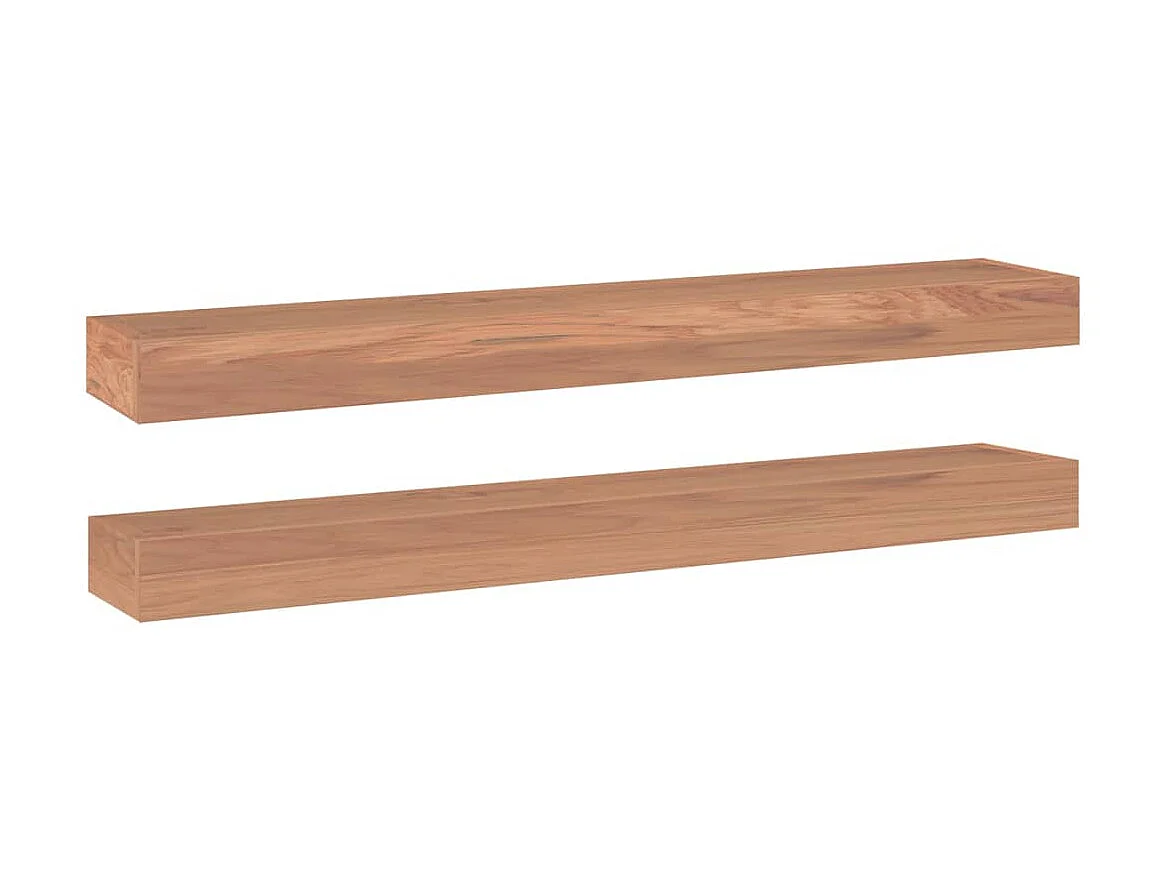 Étagères murales 2 pcs 90x15x6 Bois de teck massif