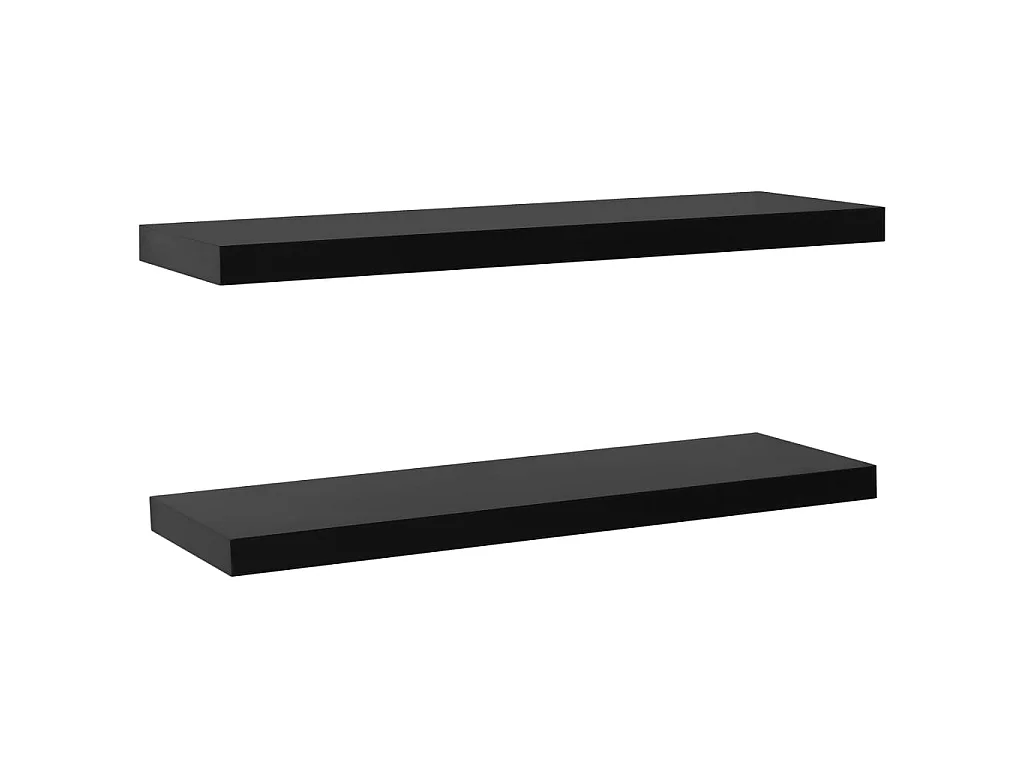 Étagères murales flottantes 2 pcs Noir 120x20x3,8