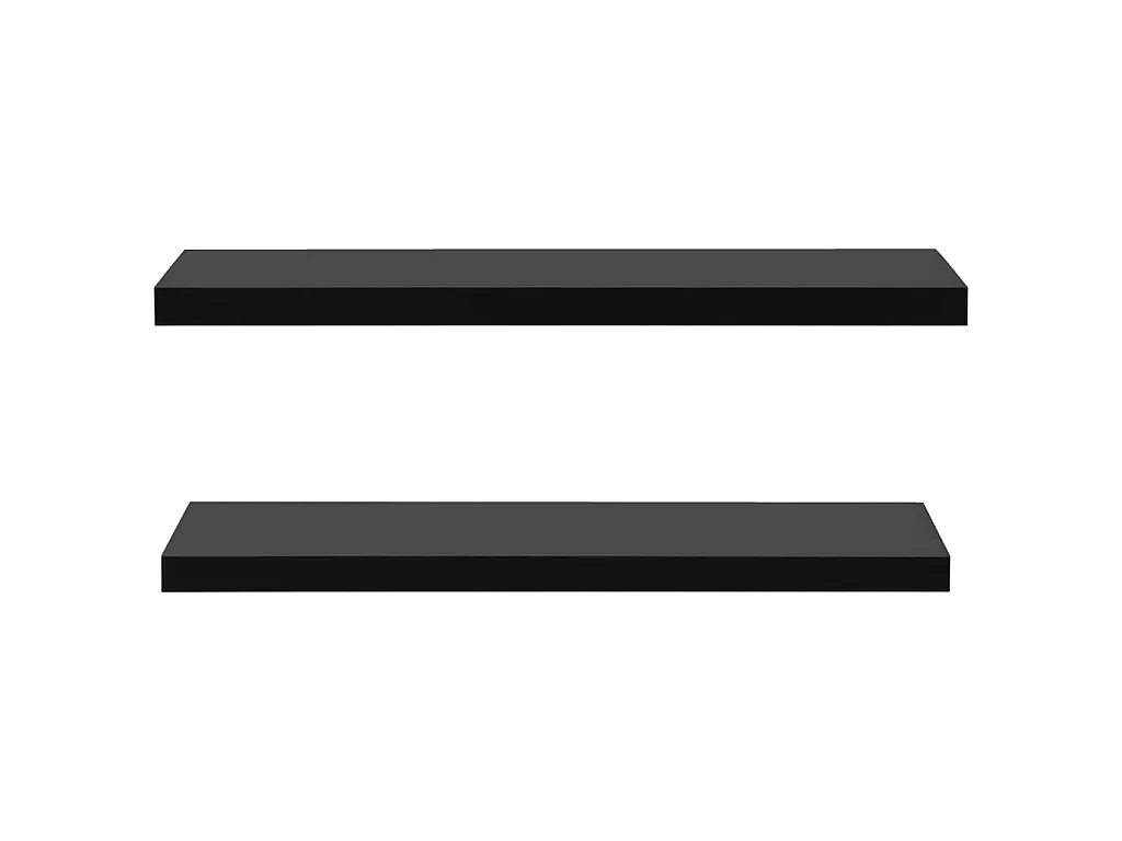 Étagères murales flottantes 2 pcs Noir 120x20x3,8