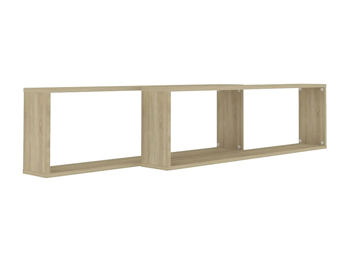Étagères cube murales 2 pcs Chêne Sonoma 100x15x30