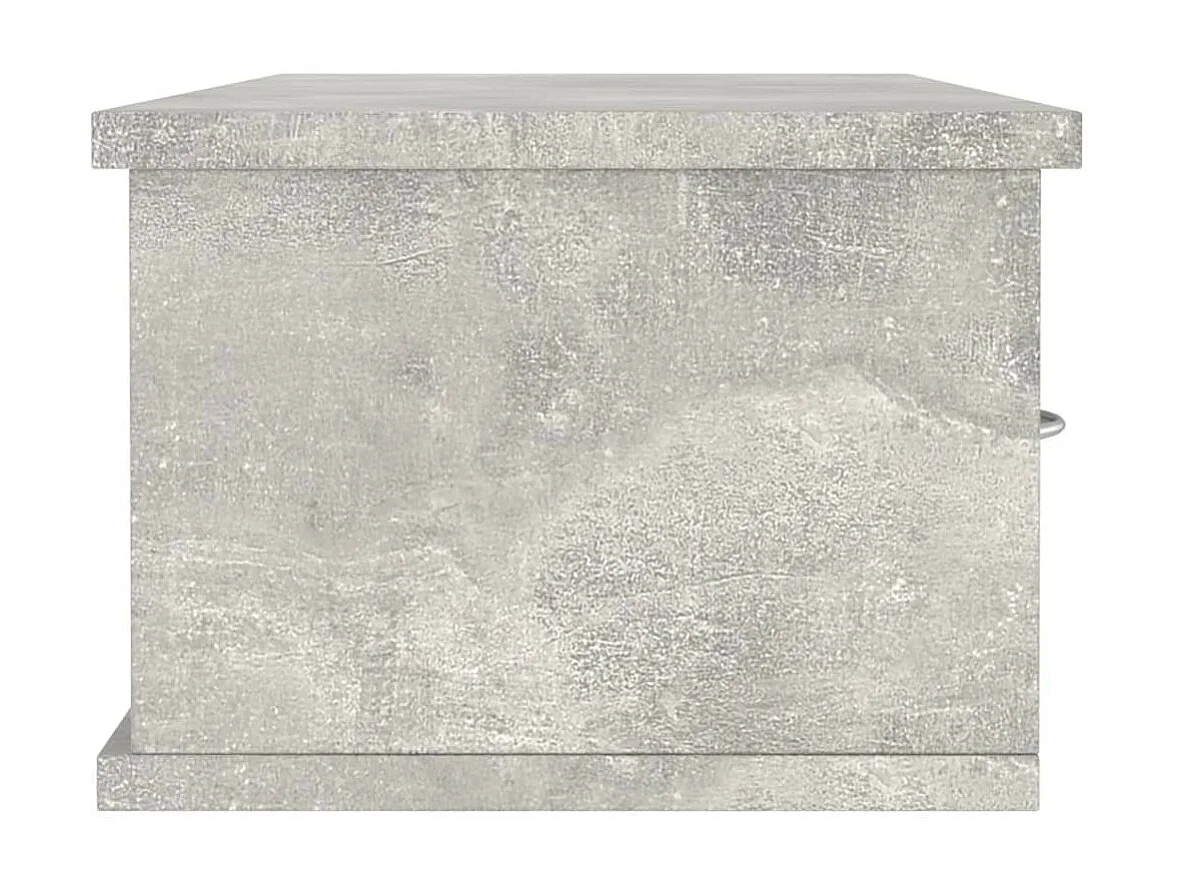 Étagère murale avec tiroirs Gris béton 88x26x18,5