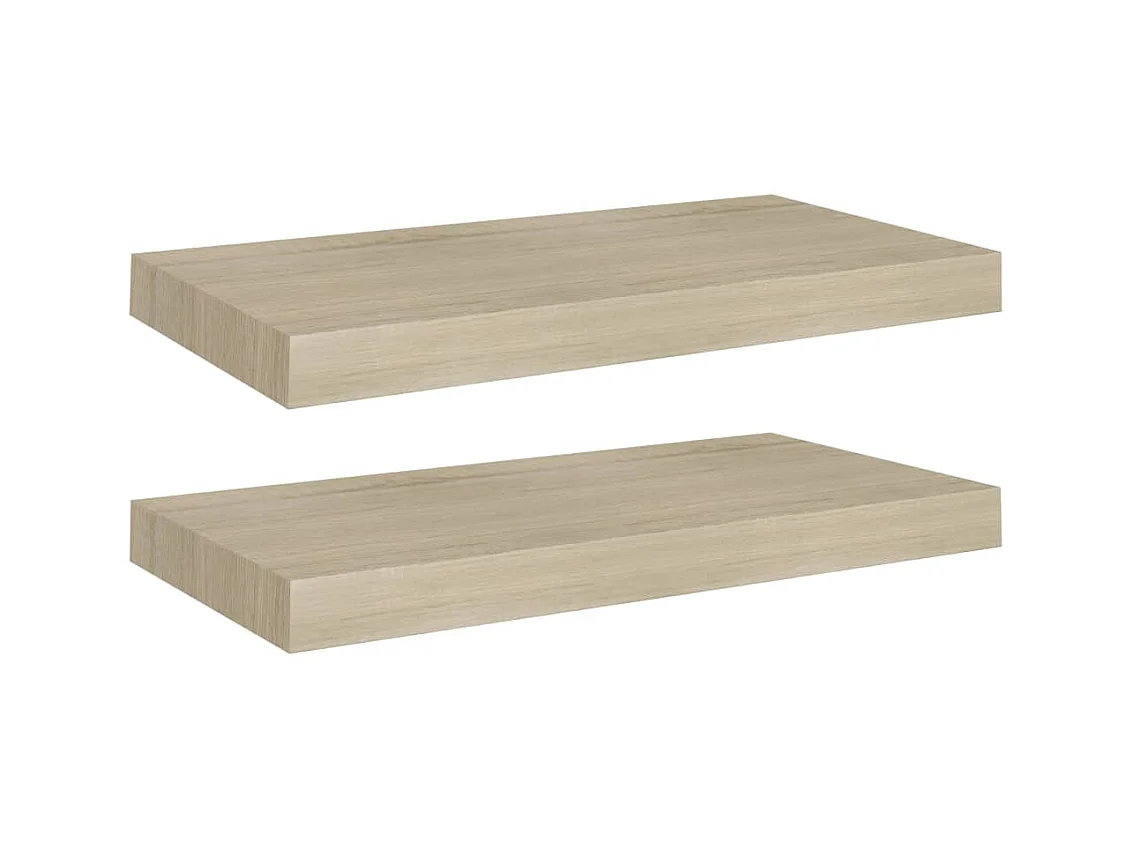 Étagères murales flottantes 2 pcs Chêne 50x23x3,8 MDF