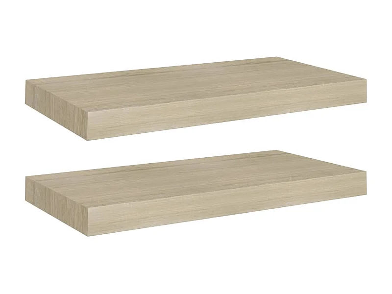 Étagères murales flottantes 2 pcs Chêne 50x23x3,8 MDF