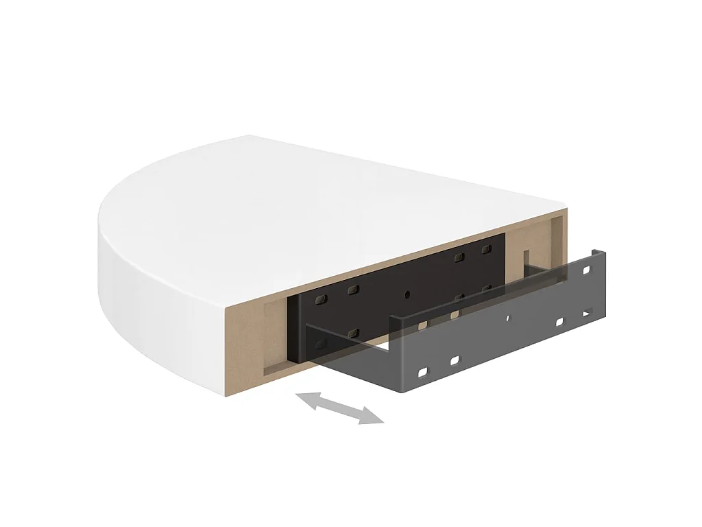 Étagères d'angle flottantes 4pcs Blanc brillant 25x25x3,8 MDF