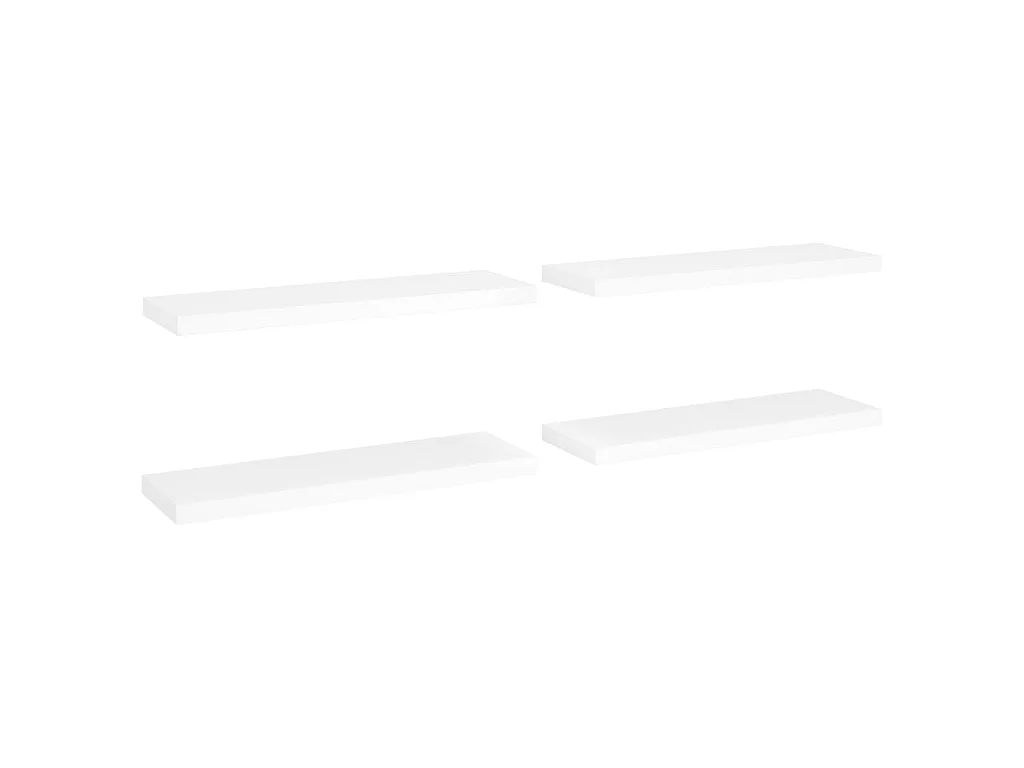 Étagères murales flottantes 4 pcs Blanc 80x23,5x3,8 MDF