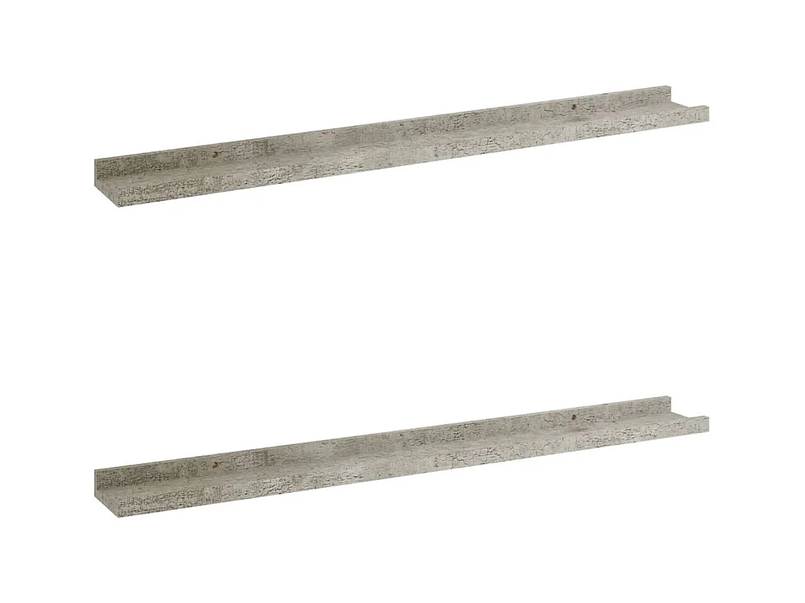 Étagères murales 2 pcs Gris béton 80x9x3