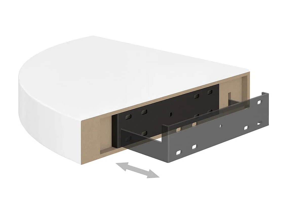 Étagère d'angle flottante Blanc brillant 25x25x3,8 MDF