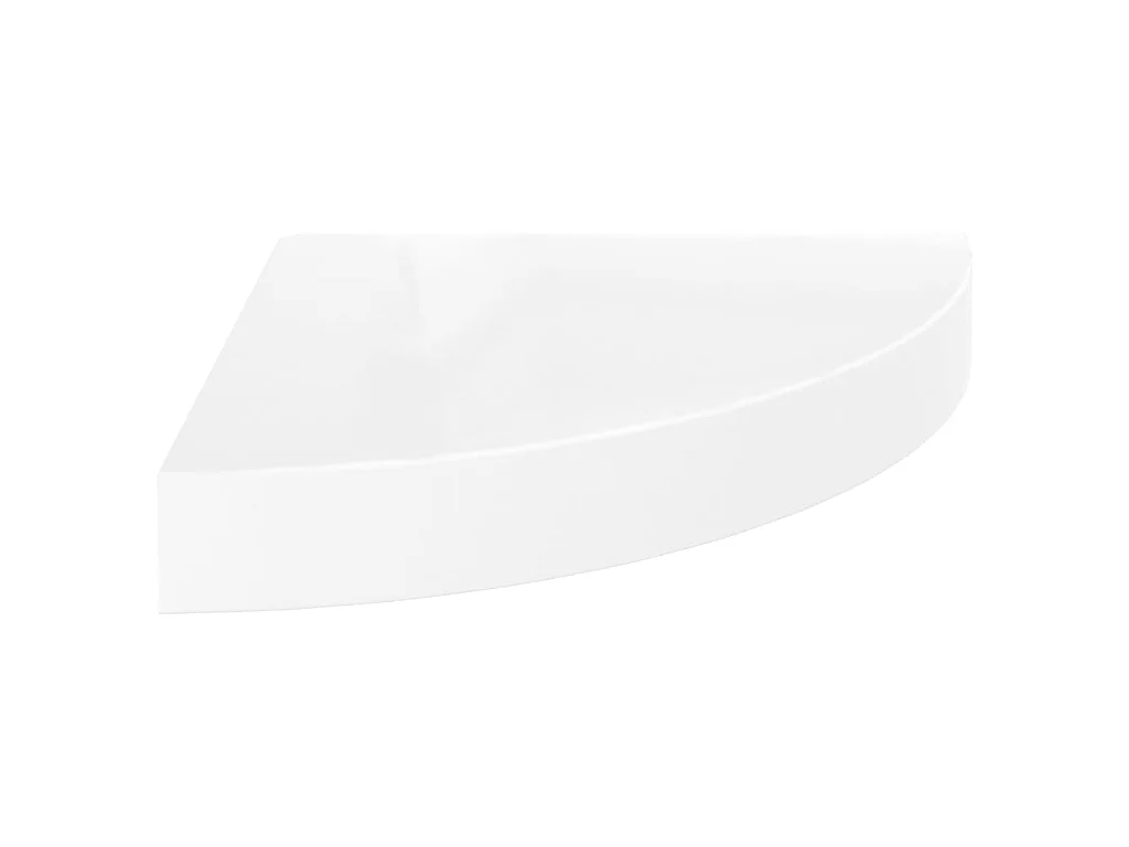 Étagère d'angle flottante Blanc brillant 25x25x3,8 MDF