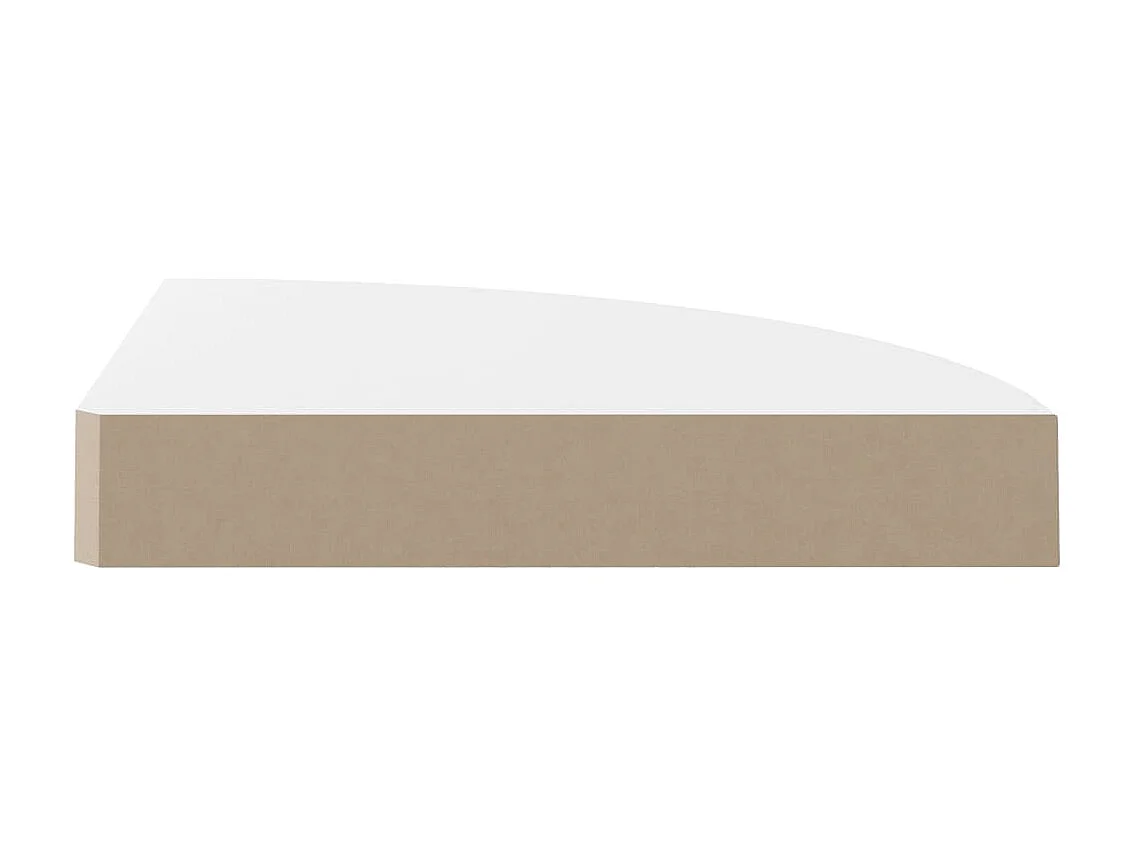 Étagère d'angle flottante Blanc brillant 25x25x3,8 MDF