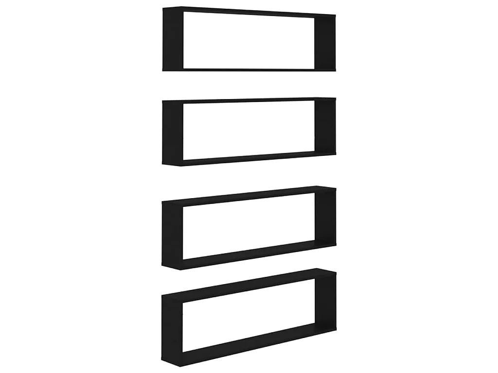 Étagères cube murales 4 pcs Noir 100x15x30