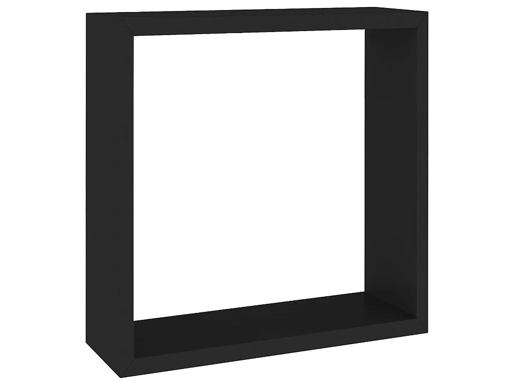 Étagères murales sous forme de cube 3 pcs Noir MDF