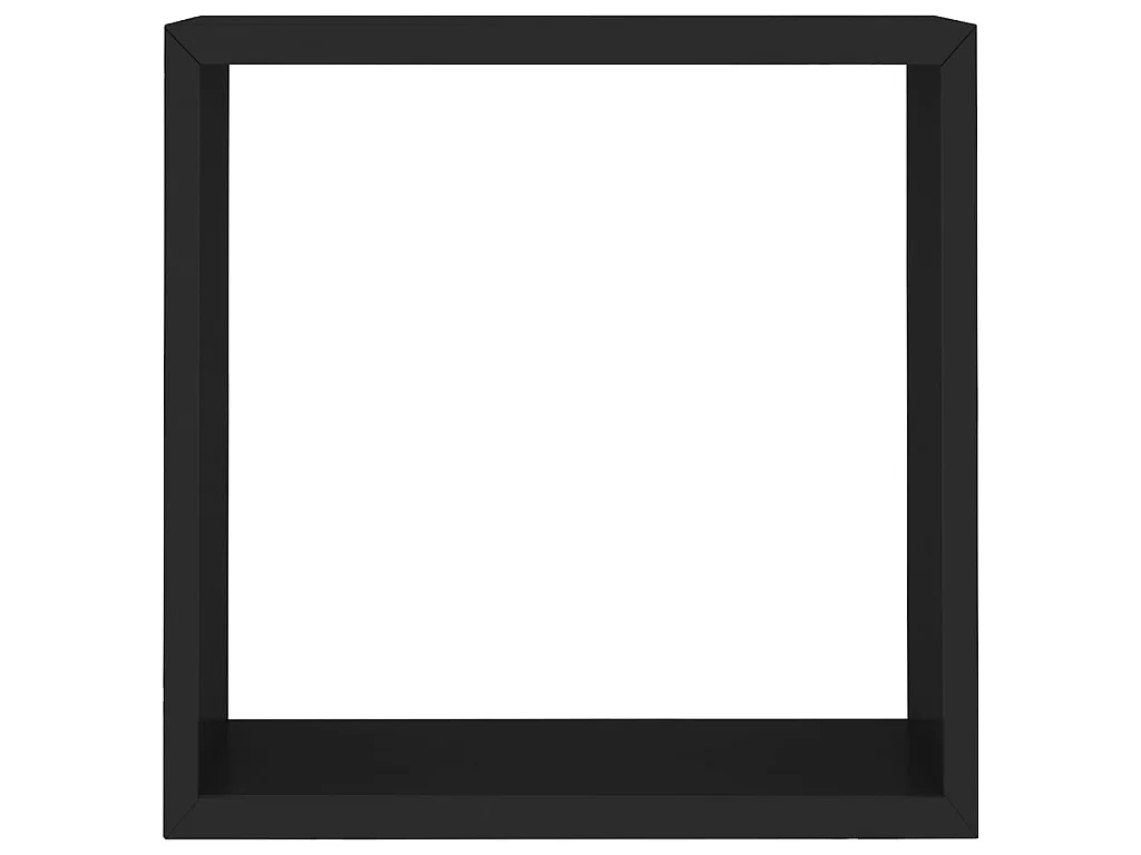 Étagères murales sous forme de cube 3 pcs Noir MDF