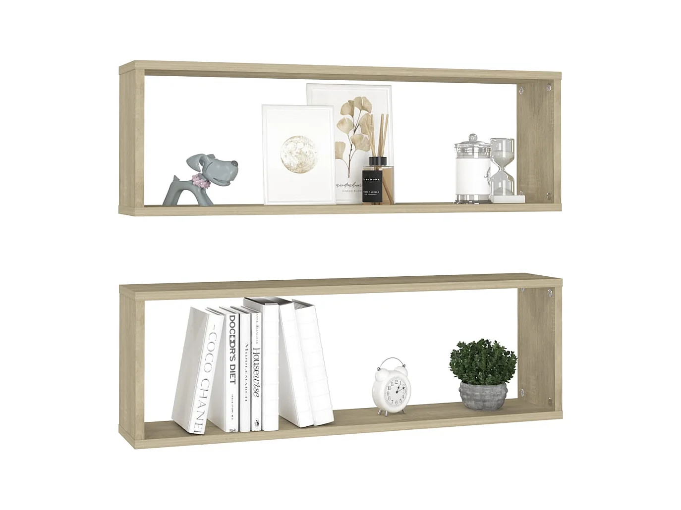 Étagères cube murales 2 pcs Chêne sonoma 80x15x26,5 Bako