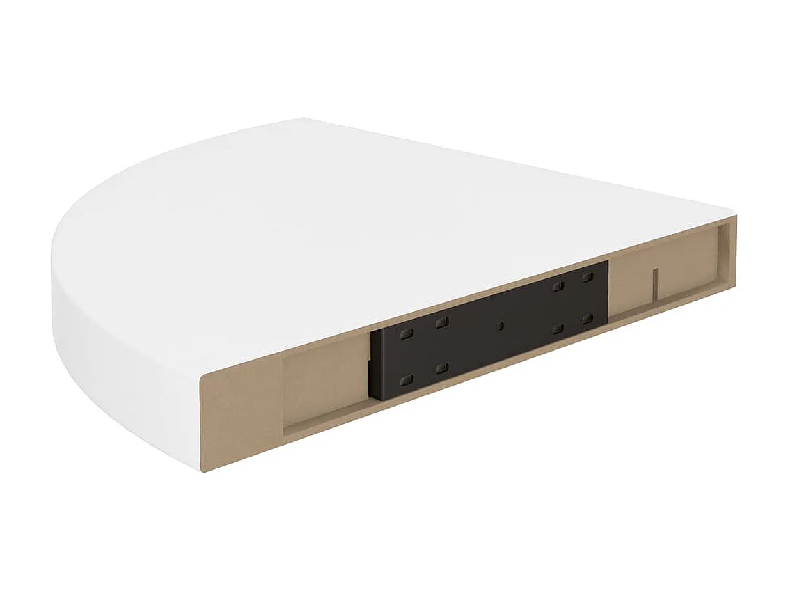 Étagère d'angle flottante Blanc brillant 35x35x3,8 MDF