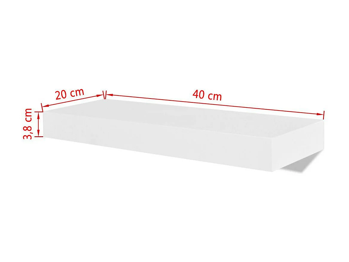 2 Etagères murales en MDF Blanc pour DVD-Livres