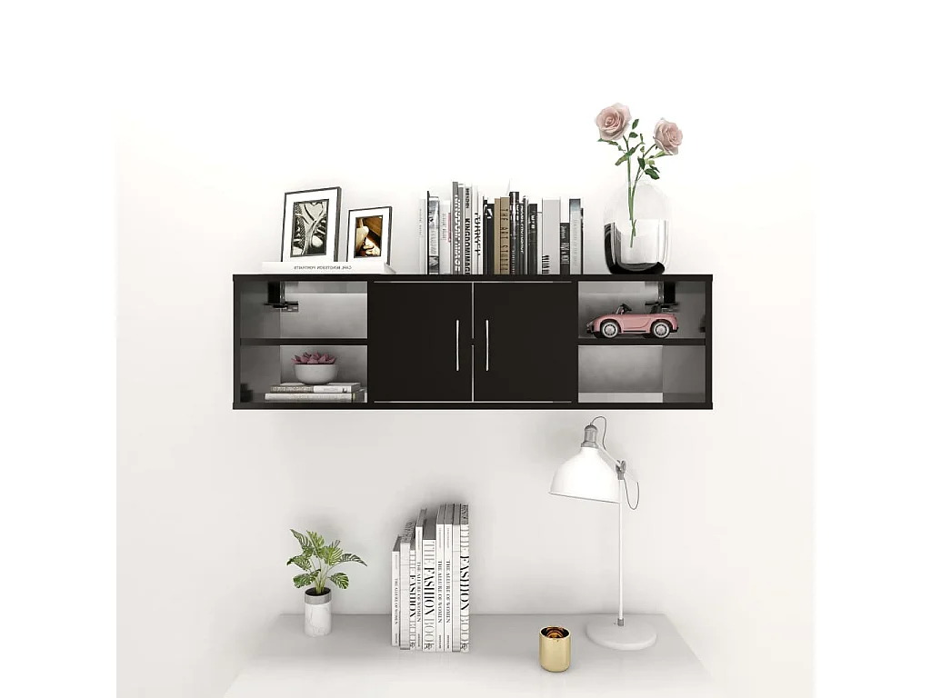 Étagère murale Noir 102x30x29